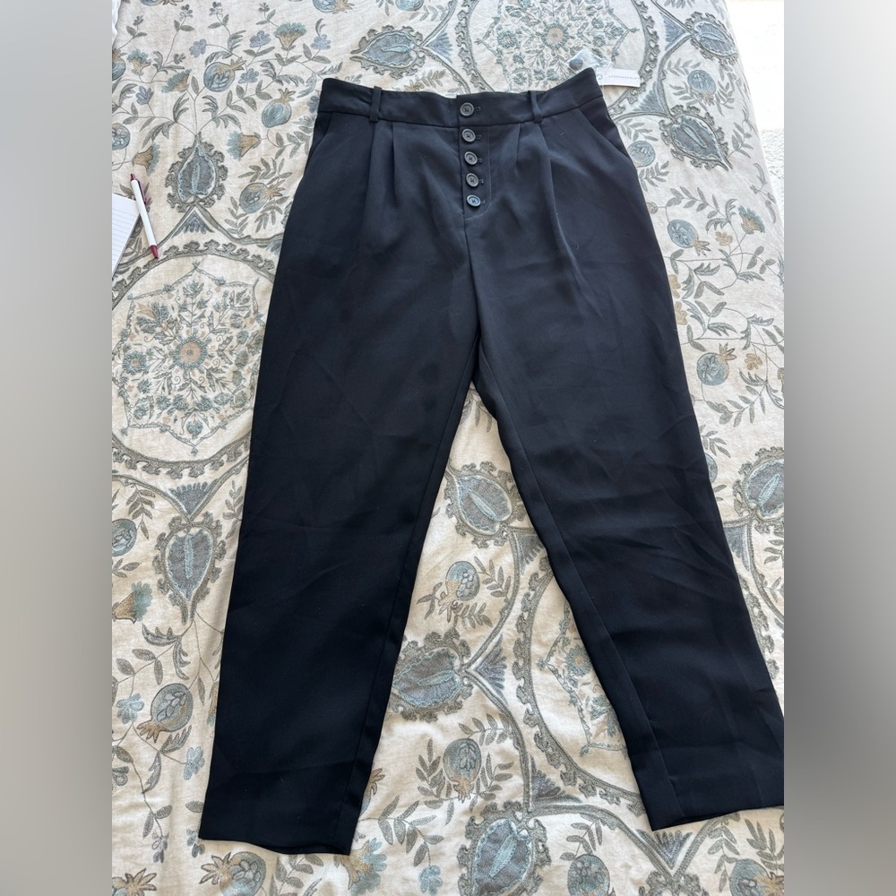 Anthropologie NWT Black High-Waisted Trousers